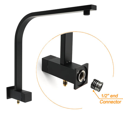 Matt Black Square 2in1 Shower Set 8" Rain Head 3 Modes Handheld Silde Rail Arm