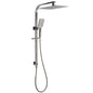 WELS Gun Metal Double Square Shower Head Set 12" Rain Handheld Sliding Rail 2 Way Switch