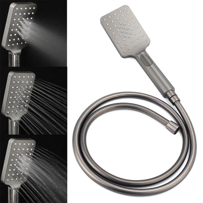 WELS Gun Metal Double Square Shower Head Set 12" Rain Handheld Sliding Rail 2 Way Switch