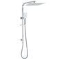 Chrome Dual Square Shower Set 12" Rain Shower Head 3 Function Handheld Rail Arm