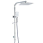 WELS 2IN1 Square Shower Head Set 10" Rain Handheld Sliding Rail Arm Inbuilt Diverter