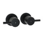 Watermark Black 1/4 Turn Twin Shower Taps Hot Cold Round Set Bath Vanity Mixer
