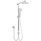 WELS Chrome Round 8" Stainless Steel Rain Head Handheld Sliding Rail Arm 2in1 Shower Set