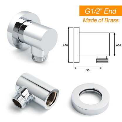 WELS Chrome Round 2in1 8" Stainless Steel Rain Head Handheld Sliding Rail Arm Shower Mixer Set