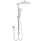 WELS Chrome Round Large 12" Rain Shower Head 3 Modes Handheld Wall Arm Rail 2in1 Set