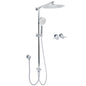 WELS Round Large 12" Rain 2in1 Shower Head 3 Modes Handheld Wall Rail Brass Twin Taps