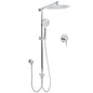 WELS Round 12" Rain Dual Shower Head 3 Modes Handheld Wall Rail Chrome Mixer Valve Set