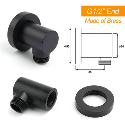 WELS Dual Black Round Shower Set 10" Rain Head 3 Mode Handheld Sliding Rail Diverter