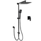 WELS Matt Black 2in1 Square 10" Rain Shower Head 3 Mode Handheld Adjustable Rail Set + Mixer