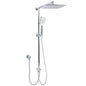 WELS Chrome Square 10" Rain Shower Head 3 Function Handheld Sliding Rail Wall Arm Set