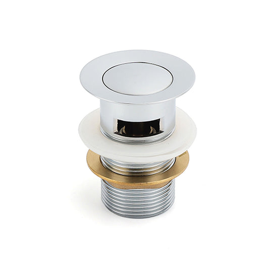 32mm Pop Up Push Brass Waste Plug Overflow Basin Sink Drain Chrome Kit Watermark