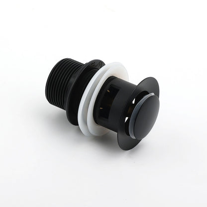 Matt Black Brass 32mm Push Pop Up Waste Plug Overflow Basin Sink Drain Outlet