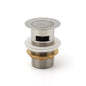 Brushed Nickel 32mm Push Pop Up Waste Plug Overflow Basin Sink Drain Outlet Kit