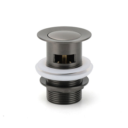 Gun Metal Brass 32mm Push Pop Up Plug Overflow Basin Sink Drain Outlet Waste Kit
