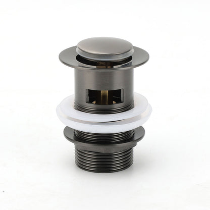 Gun Metal Brass 32mm Push Pop Up Plug Overflow Basin Sink Drain Outlet Waste Kit