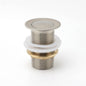 Brushed Nickel 32mm Push Pop Up Waste Plug Non-Overflow Basin Sink Drain Outlet