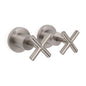 Brushed Nickel 1/4 Turn Twin Shower Taps Set Hot Cold Water Control Vanity Mixer
