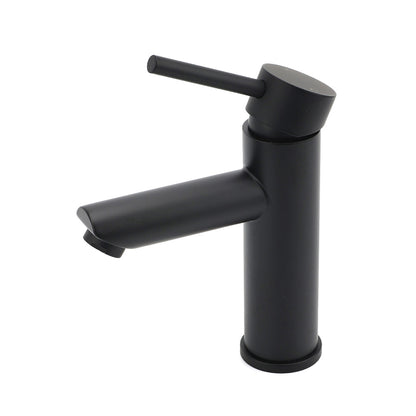 WELS Black 7.5L/min Kitchen Laundry Round Basin Mixer Vanity Sink Faucet Tap Set