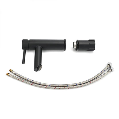 WELS Black 7.5L/min Kitchen Laundry Round Basin Mixer Vanity Sink Faucet Tap Set