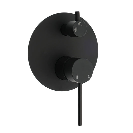 Stainless Steel Black Round Shower Mixer Diverter Lead Free Healthy For Bath Set