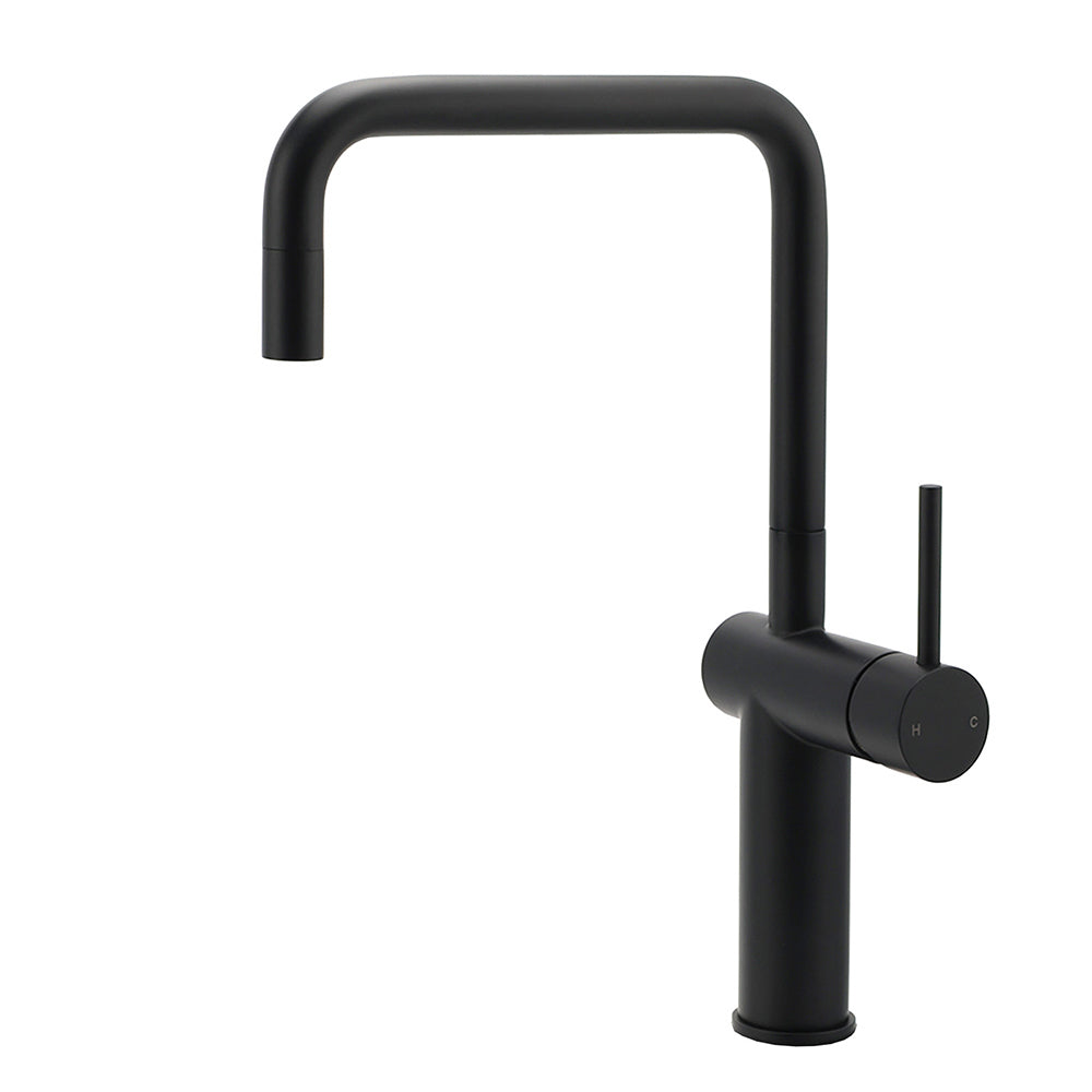 WELS Matt Black SUS Tall Kitchen Laundry 360º Swivel Sink Mixer Faucet Tap Spout