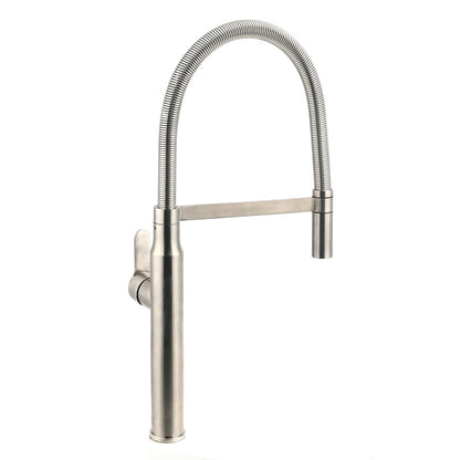 Brushed Nickel Kitchen Sink Basin Mixer 360 Swivel Faucet Tap Pull Out Spout SUS