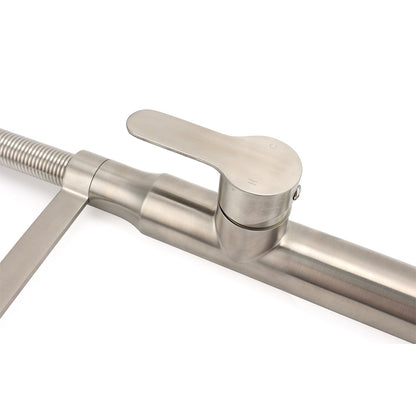 Brushed Nickel Kitchen Sink Basin Mixer 360 Swivel Faucet Tap Pull Out Spout SUS