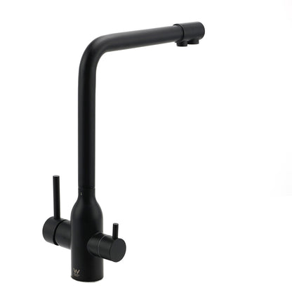 Matt Black 3 Ways Kitchen Mixer Tap Pury Water Sink Faucet 360 Swivel Spout Outlet