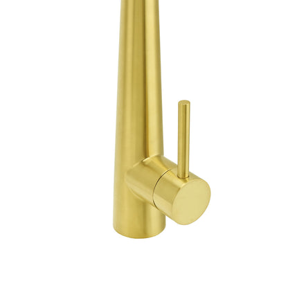 Round Brushed Gold Pull Out Kitchen Sink Tap Basin Mixer Faucet Flexible Spout