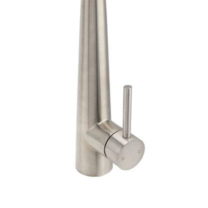 Brushed Nickel Silver Round Pull Out Kitchen Sink Tap Mixer Faucet Spout Outlet