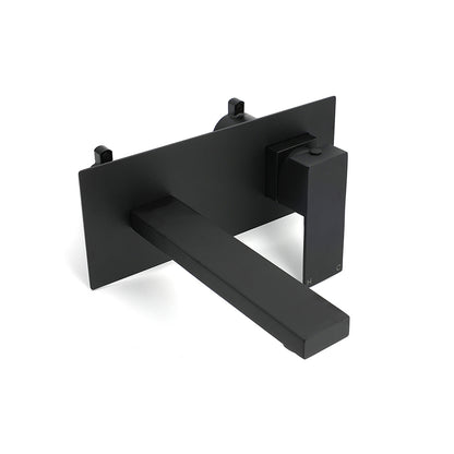 Matt Black Basin Mixer Bathroom Tub Faucet Wall Mount Tap Hot Cold Water Spout