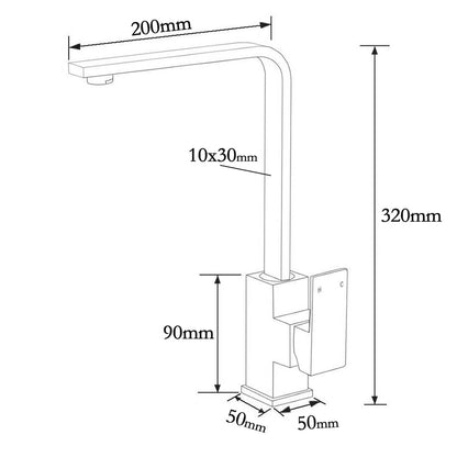 WELS Brushed Gold Gooseneck 360º Swivel Laundry Sink Kitchen Mixer Faucet Tap