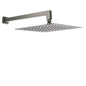 Gun Metal 12" Square Large Rainfall Shower Head 400mm Straight Wall Mounted Arm Set