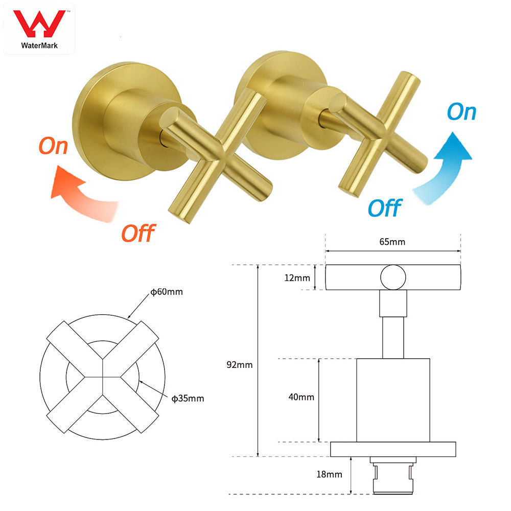 WELS Brushed Gold Twin Shower Large Round 12" Rain Head Handheld Silde Wall Rail Arm Stylish Mixer