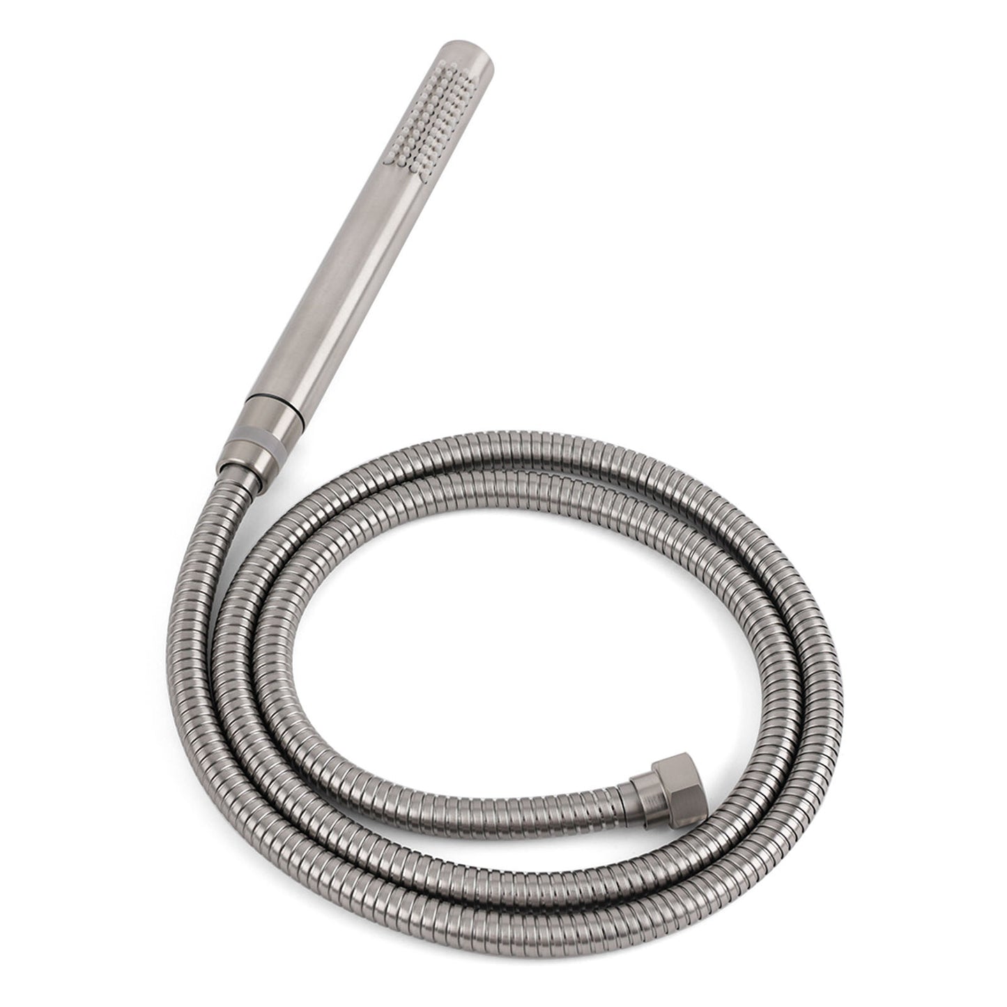 Brushed Nickel 8" Thin Rain Head Twin Shower Handheld Sliding Rail Arm Set With Mixer