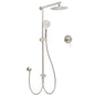 Brushed Nickel Round 8" Rain Head Shower Handheld Sliding Rail Arm Mixer 2in1 Set