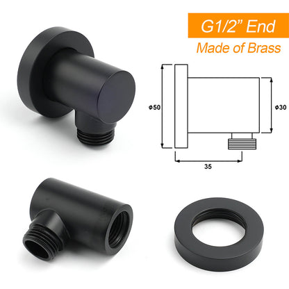 WELS Matt Black Twin Shower 8" Round Rain Head Set Sliding Rail Single Mode Handheld + Mixer