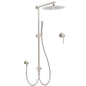 Brushed Nickel 2in1 Set Round 12" Rain Head Shower Single Mode Handheld Sliding RailWall Mixer