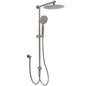 WELS Gun Metal Dual Round Shower 10" Rain Head 3 Mode Handheld Sliding Rail Diverter Set
