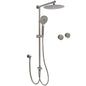 WELS Gun Metal Dual Round Shower Head 10" Rain Head 3 Mode Handheld Sliding Rail Diverter Set