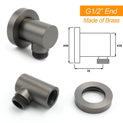 WELS Gun Metal Dual Round Shower Head 10" Rain Head 3 Mode Handheld Sliding Rail Diverter Set