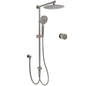 WELS Gun Metal Dual Round Shower 10" Rain Head 3 Mode Handheld Sliding Rail Arm Mixer Set