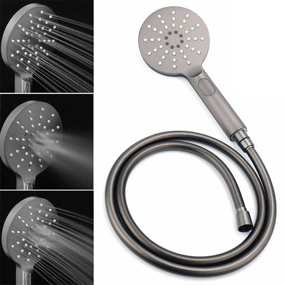 WELS Gun Metal Double Round Shower 10" Rain Head 3 Mode Handheld Sliding Rail Mixer Valve Set