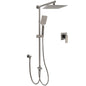 WELS Gun Metal 2in1 Shower Set Square 10" Rain Head Handheld Silde Rail Hot Cold Mixer