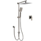 WELS Gun Metal 2in1 Shower Set Square 12" Rain Head 3 Modes Handheld Silde Rail Hot Cold Mixer