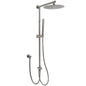 WELS Gun Metal Dual Round Shower 10" Rain Head Stainless Steel Handheld Sliding Rail Diverter Set