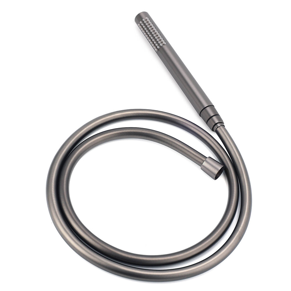 WELS Gun Metal Dual Round Shower 10" Rain Head Stainless Steel Handheld Sliding Rail Diverter Set