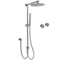 WELS Gun Metal Dual Round Shower Head 10" Rain Head Stainless Steel Handheld Sliding Rail Diverter Set