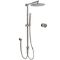 WELS Gun Metal 2in1 Round Shower 10" Rain Head Stngle Mode Handheld Sliding Rail Arm Mixer Set