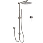 WELS Gun Metal 2in1 Round Shower Set 10" Rain Head Metal Handheld Sliding Rail Small Face Mixer